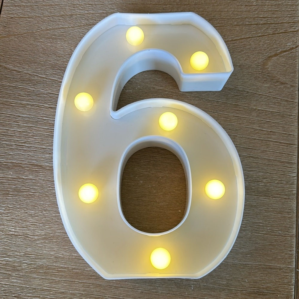 COPY - 6 inch number 6!! Perfect for a bedroom dresser or party decor!!
